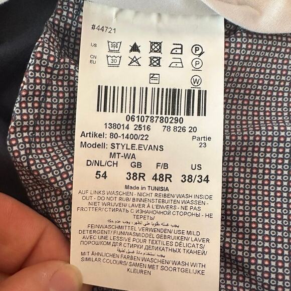 NWT BRAX Men’s Evans Regular Fit Kapok & Pima Luxury Chino Pants Size 38 Navy - Picture 6 of 10